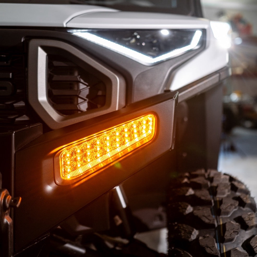 Close-up of XD 1500 Bumper Lights w/ Turn Signal (Dual-color: retains white light function)
