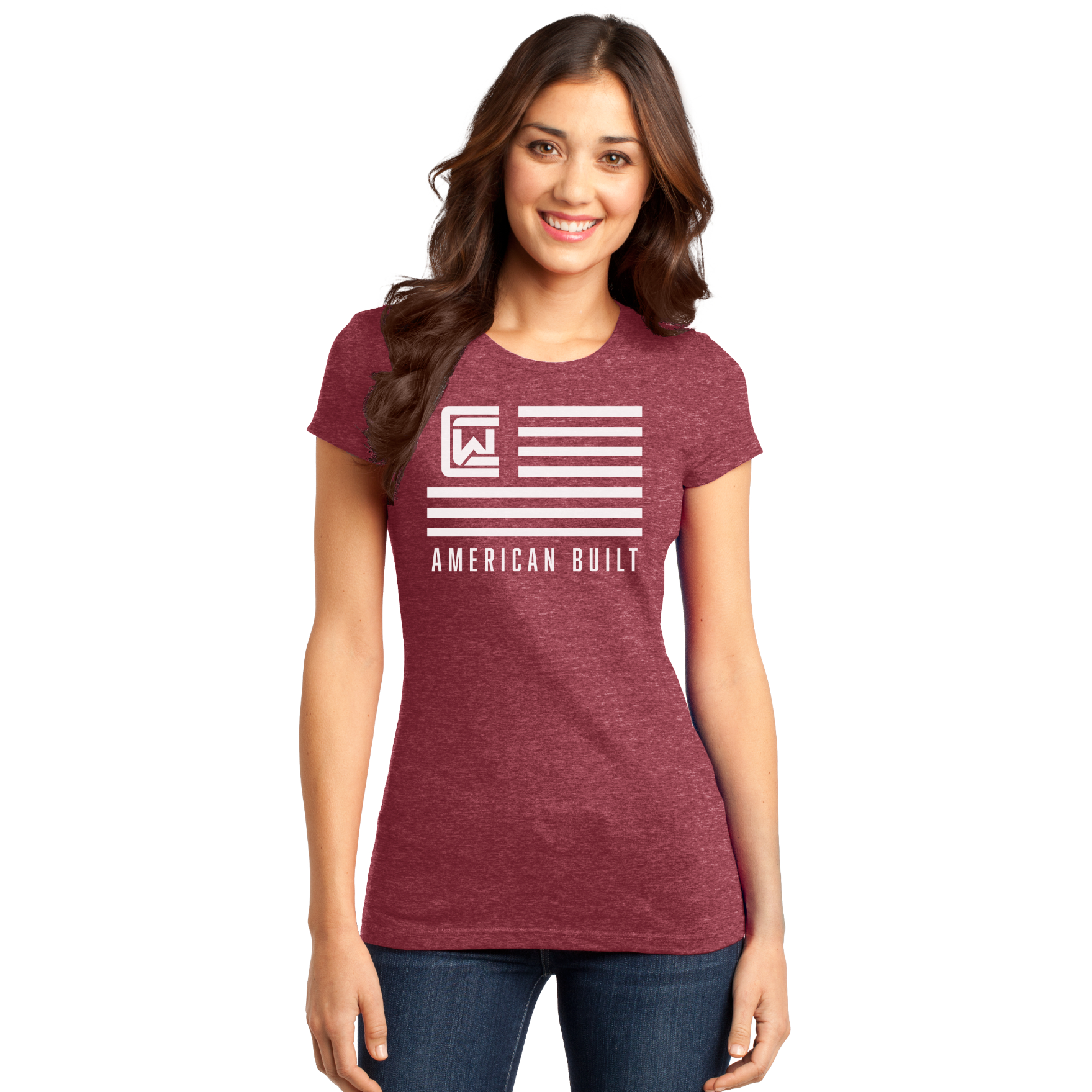 Ladies Tee - Red - American Built