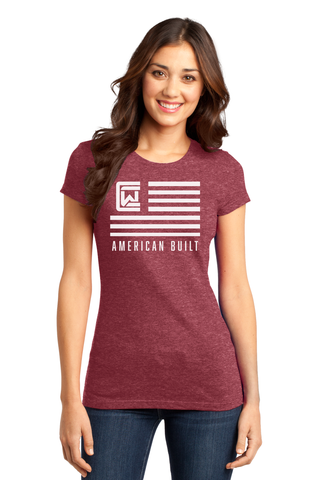 Ladies Tee - Red - American Built